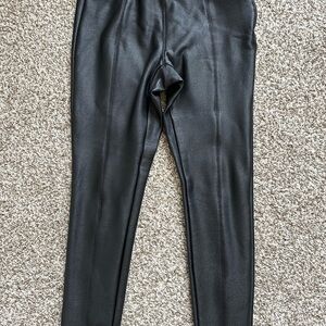 Topshop Black Faux Leather Leggings size 6